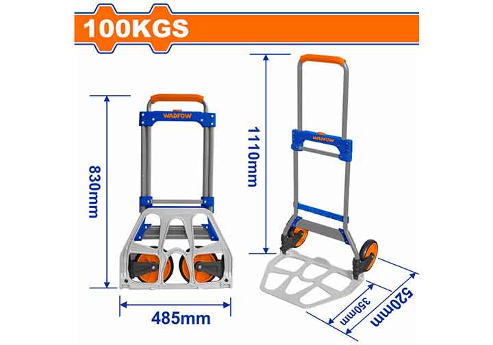 100kg Xe đẩy hàng 2 bánh gấp gọn Wadfow WWB9A10