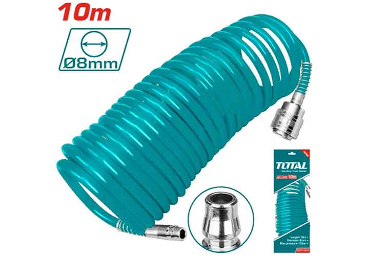 10m Cuộn dây hơi xoắn dẫn khí nén 5x8mm Total THT11101-3