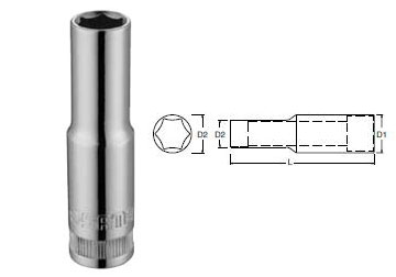 12mm Đầu tuýp 6 góc dài 3/8" Sata 12-405 (12405)