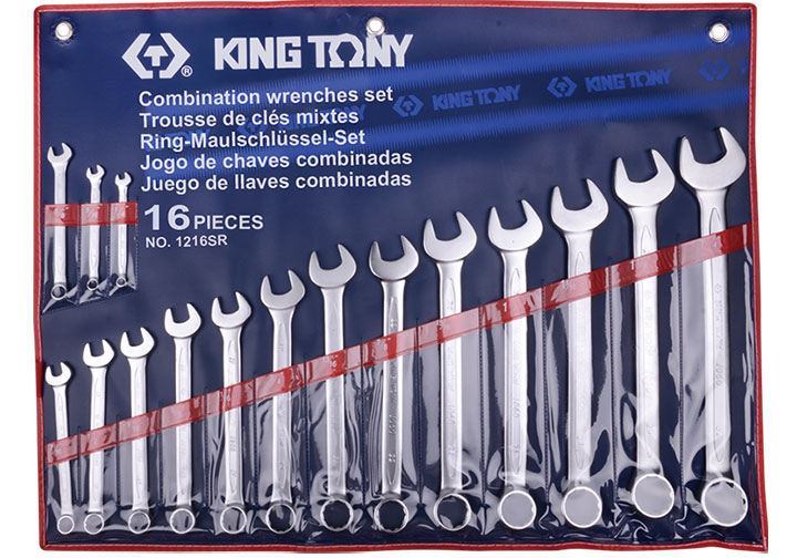 1/4" - 1-1/4" Bộ vòng miệng 16 chi tiết hệ inch Kingtony 1216SR