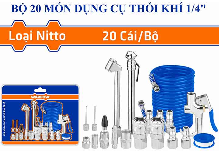 1/4" Bộ dụng cụ thổi khí 20 chi tiết Wadfow WQP9433