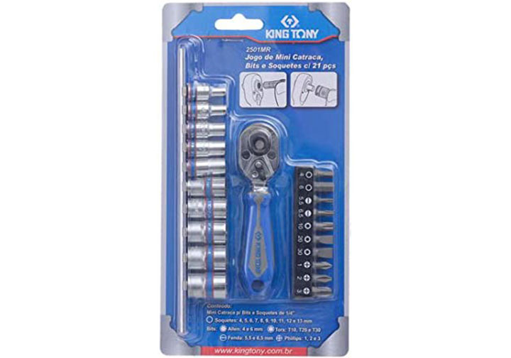 1/4" Bộ tuýp 21 chi tiết Kingtony 2501MR