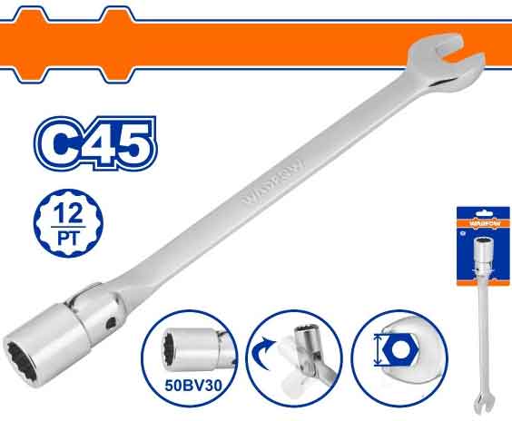 14mm Cờ lê miệng có đầu tuýp lắc léo Wadfow WTH1E14