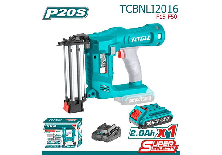 20V Bộ máy bắn đinh thẳng F15-F50 dùng pin Total TCBNLI2016