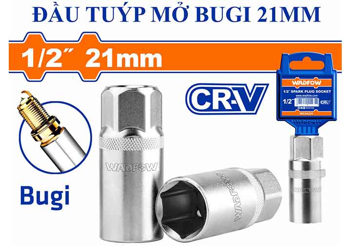 21mm Đầu tuýp mở bugi 1/2" Wadfow WCS4221