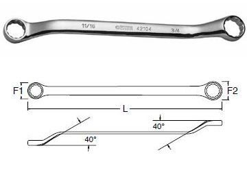 22x24mm Cờ lê 2 vòng miệng tròn Sata 42-209 (42209)