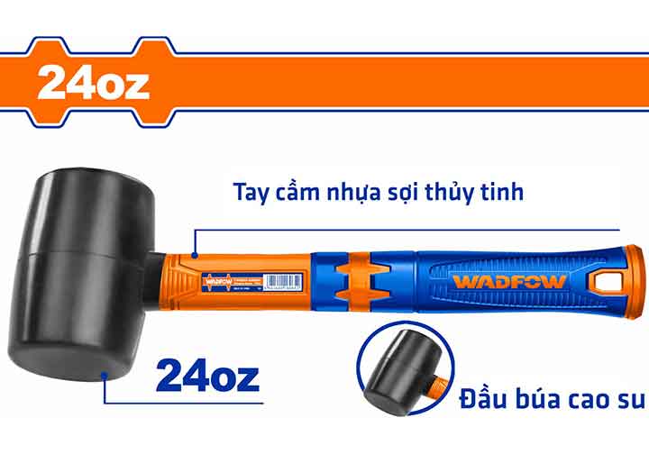 24Oz (660g) Búa cao su đen cán nhựa Wadfow WHM7306