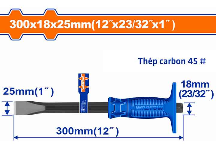 25x18x300mm Đục sắt mũi dẹp Wadfow WCC1302