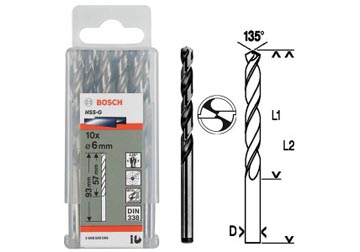 3.6mm Bộ mũi khoan sắt 10 mũi HSS-G Bocsh 2608595332