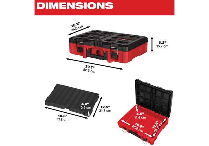 523x377x150mm Thùng đựng đồ nghề IP65 Milwaukee 48-22-8450