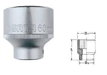 55mm Đầu tuýp 12 góc 3/4" Sata 16-623 (16623)