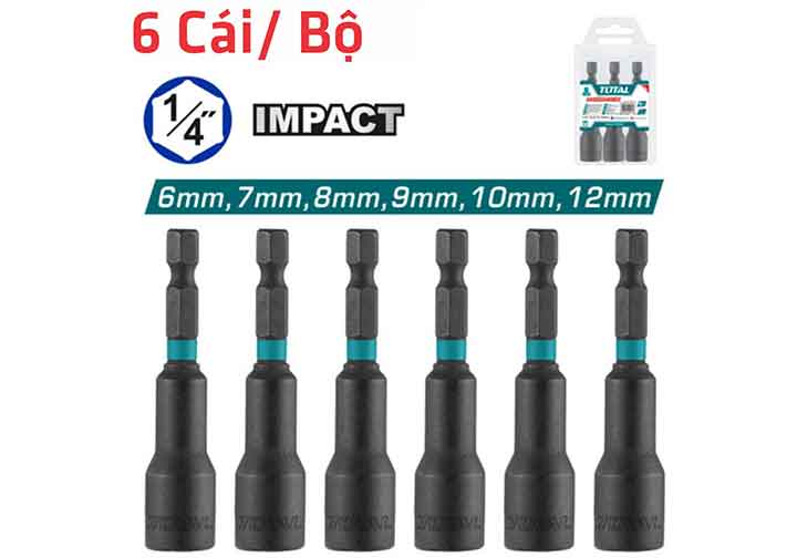 6-12mm Bộ mũi bắn tôn 6 chi tiết 1/4" Total TAC2765061