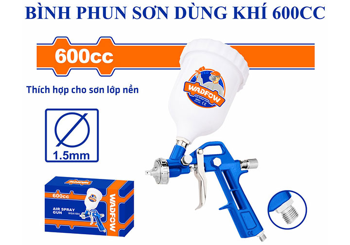 600cc Súng phun sơn khí nén Wadfow WGA1504