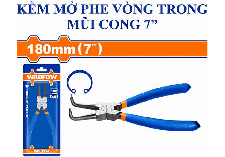 7" Kìm mở phe trong mũi cong Wadfow WPL9974