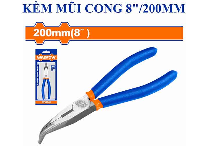 8" Kìm mũi nhọn cong Wadfow WPL4948