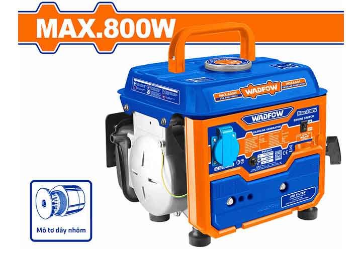 800W Máy phát điện dùng xăng pha nhớt Wadfow WGEAA01