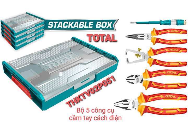 Bộ đồ nghề gia dụng cách điện 5 chi tiết Total THKTV02P051