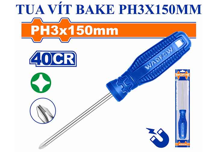 PH3x150mm Tuốc nơ vít bake Wadfow WSD4936