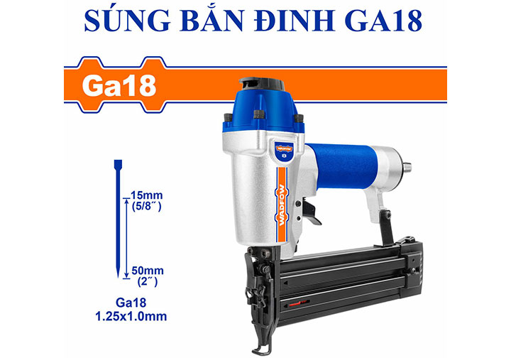 Súng bắn đinh thẳng Ga18 dùng khí nén Wadfow WBN1550